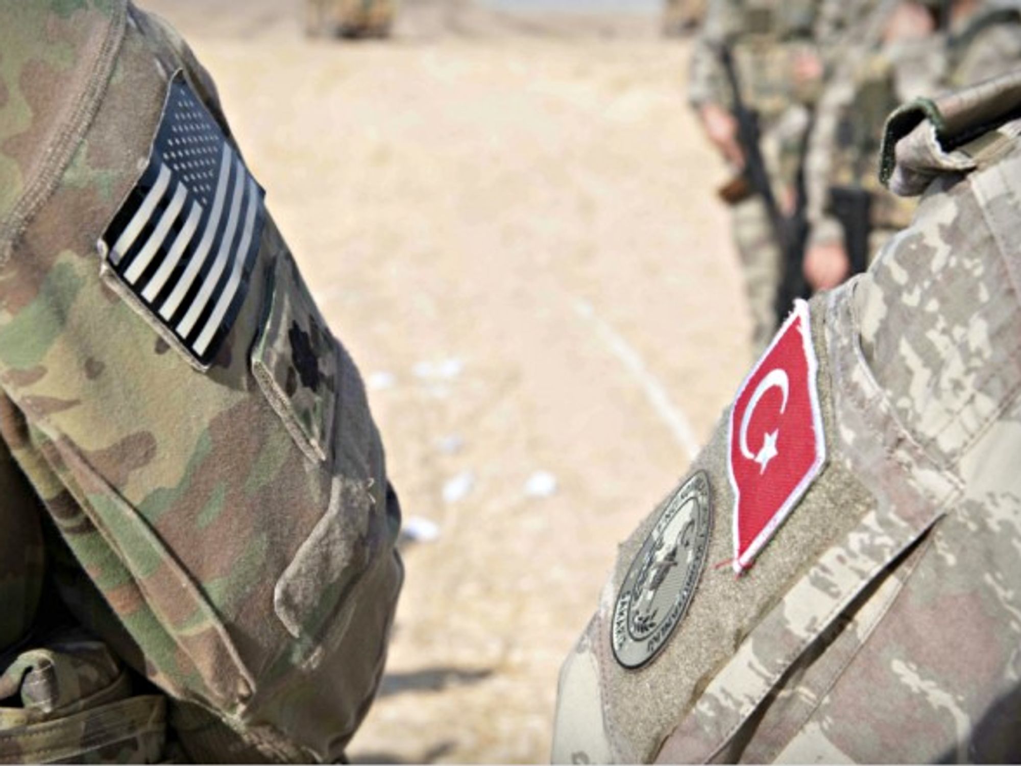 U.S. and Turkish soldiers in northern Syria on Oct. 7