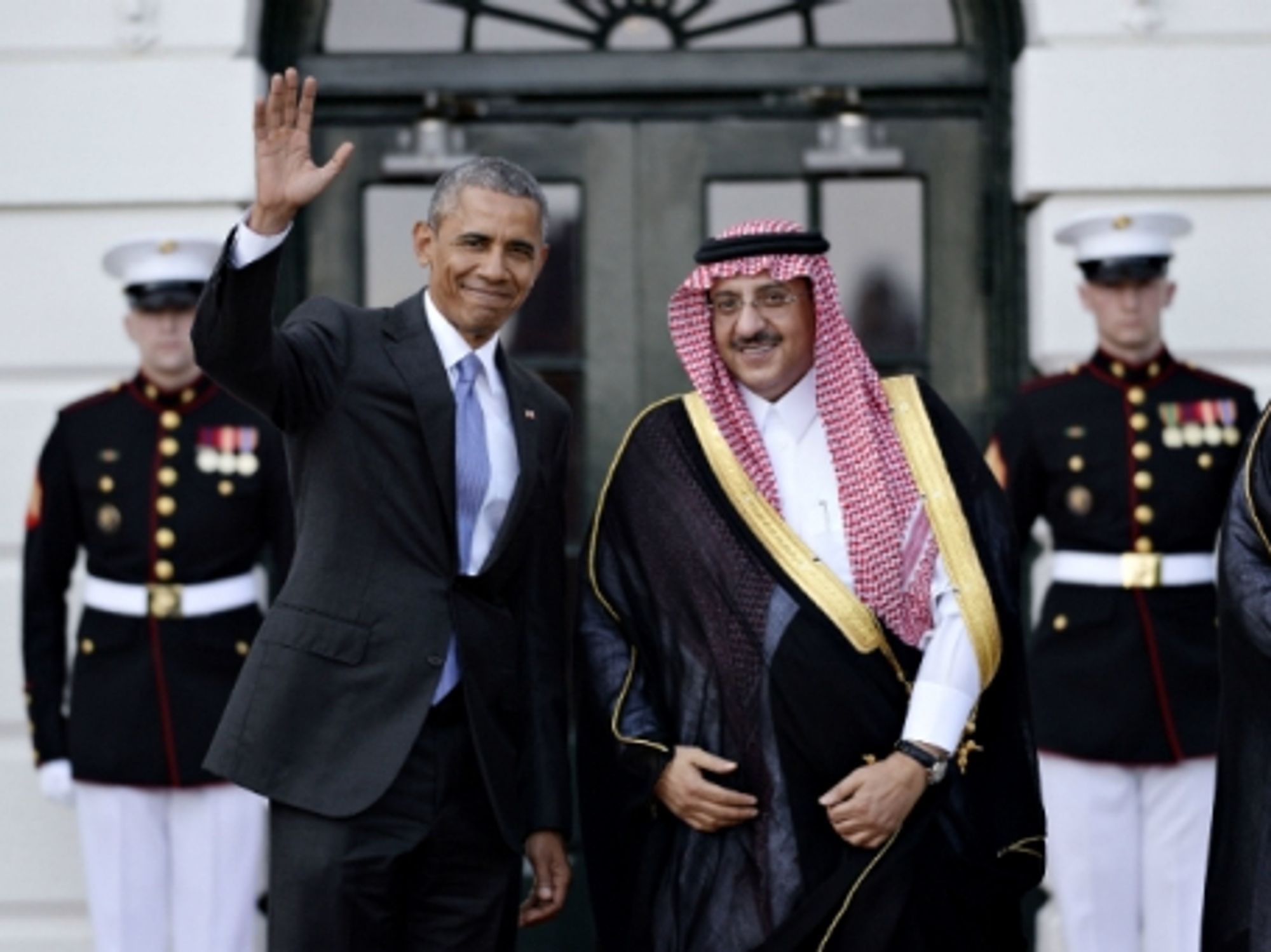 U.S. President Barack Obama with Saudi Crown Prince Muhammad bin Nayef at the White House in May 2015