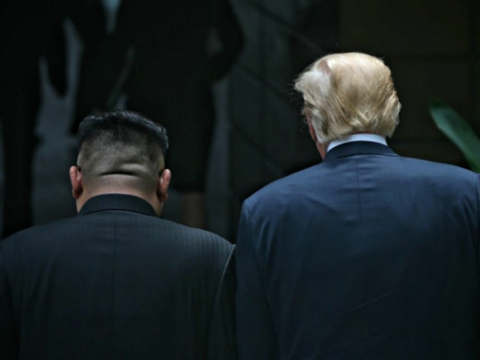 U.S. President Donald J. Trump and North Korean leader Kim Jong-Un after their luncheon meeting in Singapore on June, 11