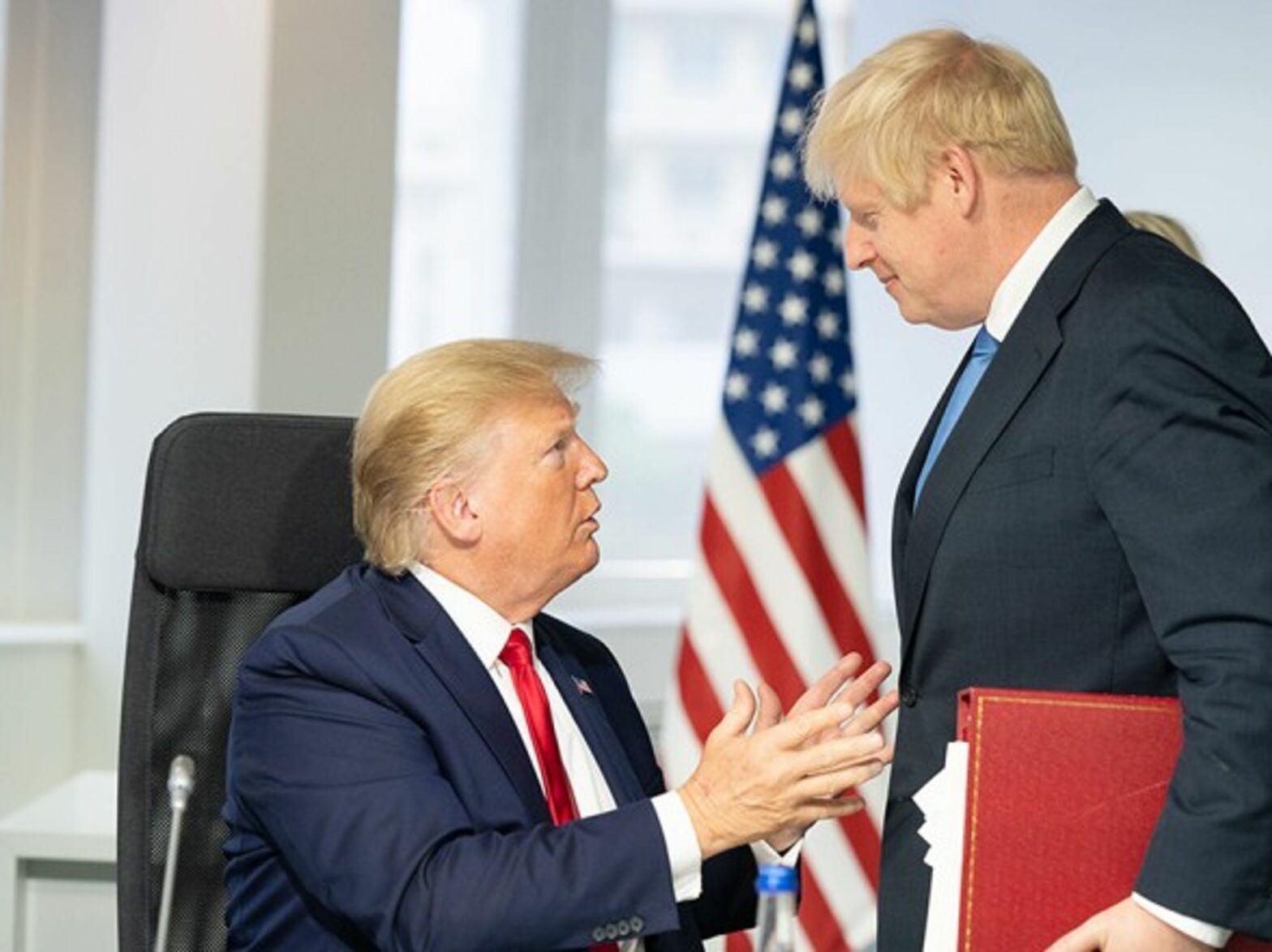 U.S. President Donald Trump meeting UK Prime Minister Boris Johnson during G7 Summit in Biarritz, France