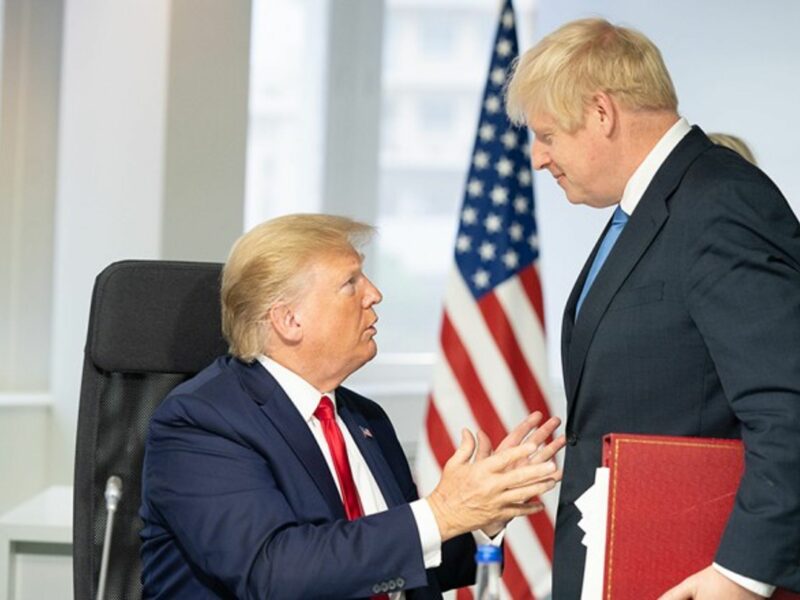 U.S. President Donald Trump meeting UK Prime Minister Boris Johnson during G7 Summit in Biarritz, France
