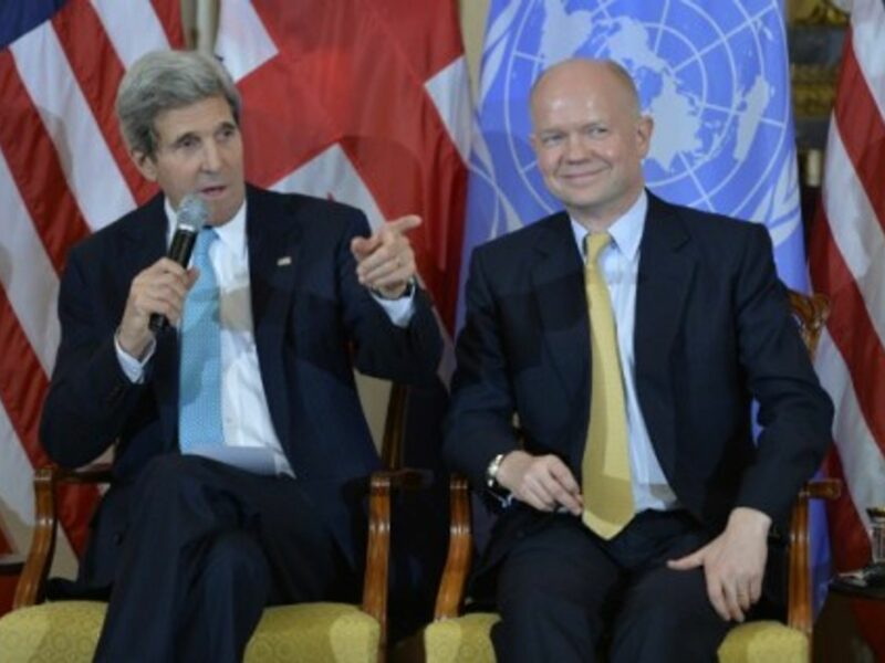 U.S. Secretary of State John Kerry and British Foreign Secretary William Hague