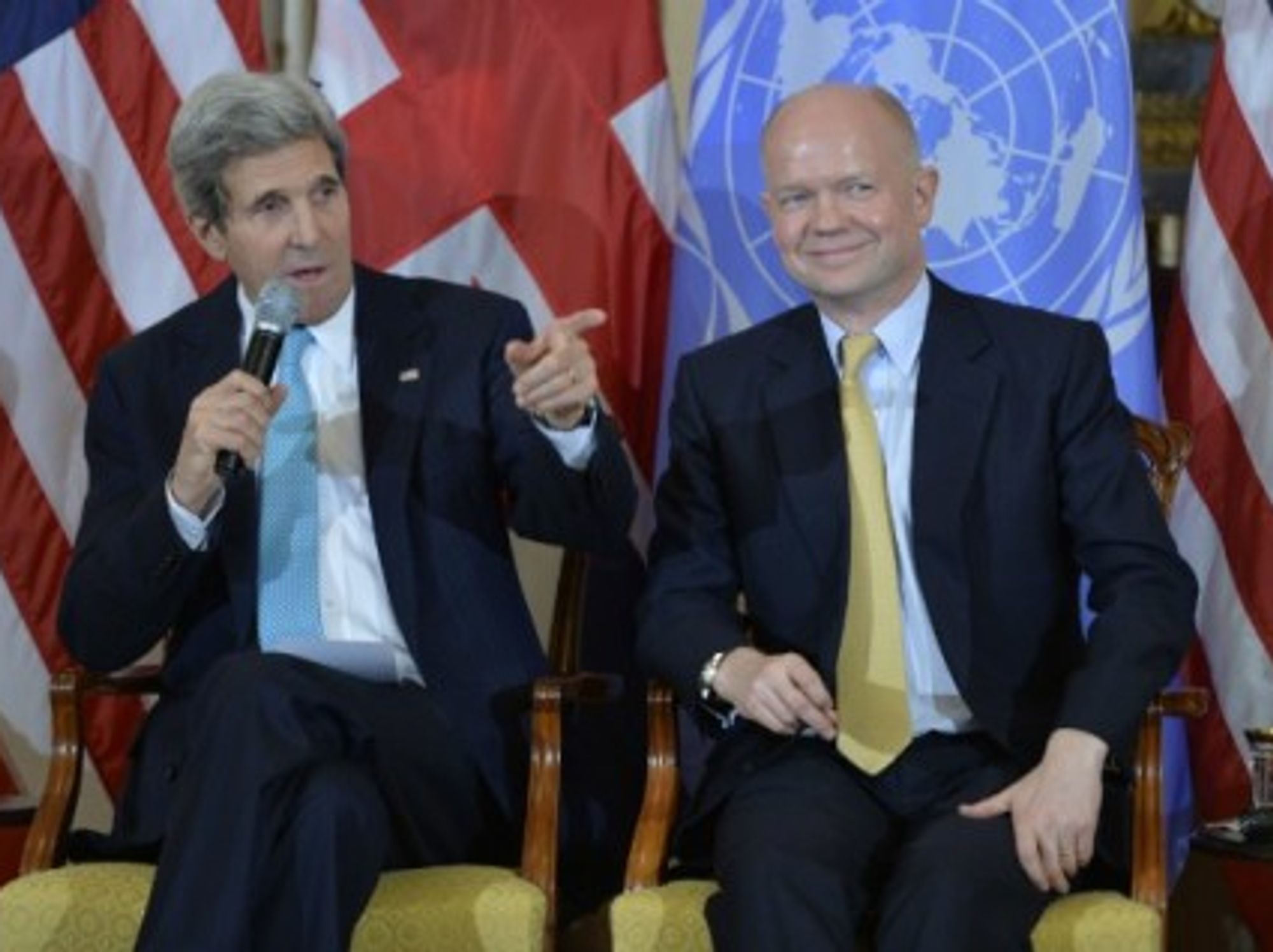 U.S. Secretary of State John Kerry and British Foreign Secretary William Hague