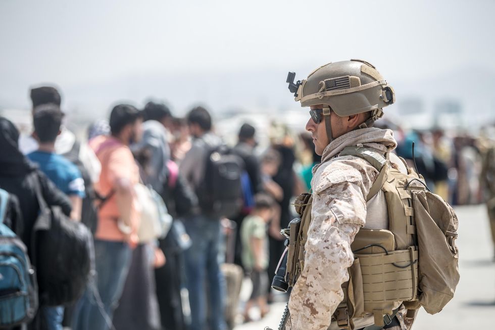 U.S. soldiers evacuating civilians from Kabul in August 2021