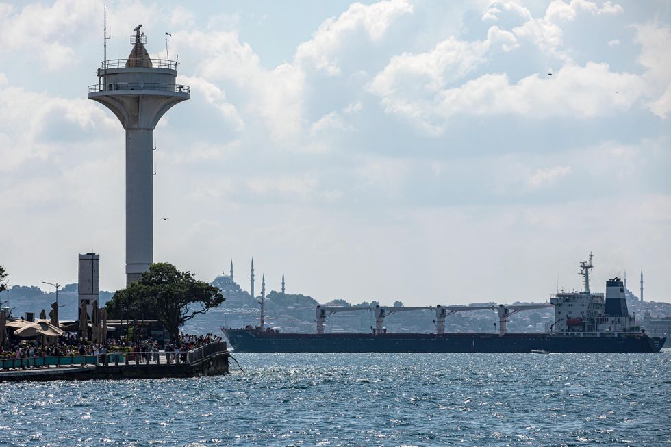 Ukrainian grain cargo ship arriving in Istanbul thanks to the Black Sea Grain deal