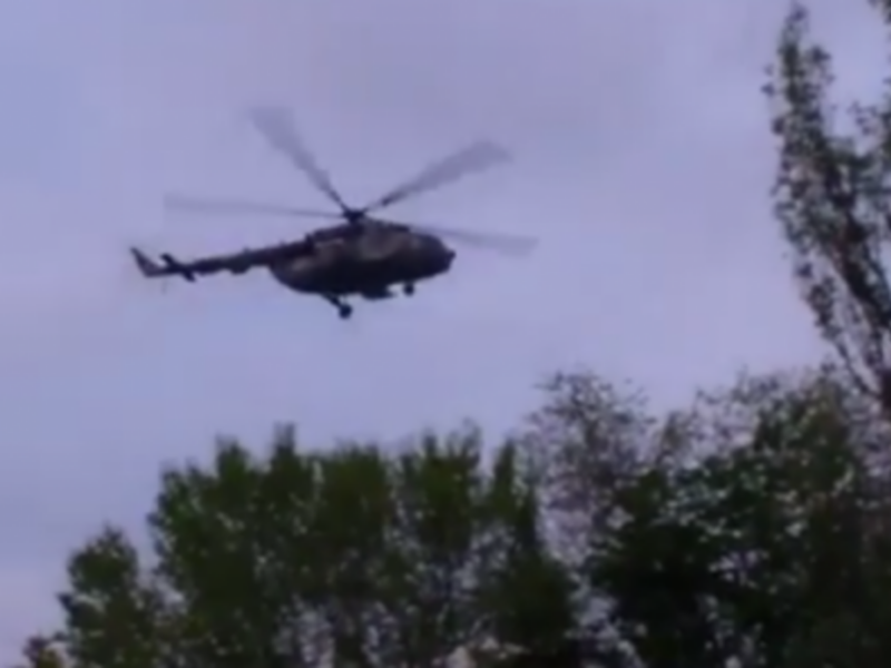 Ukrainian helicopter before being shot down