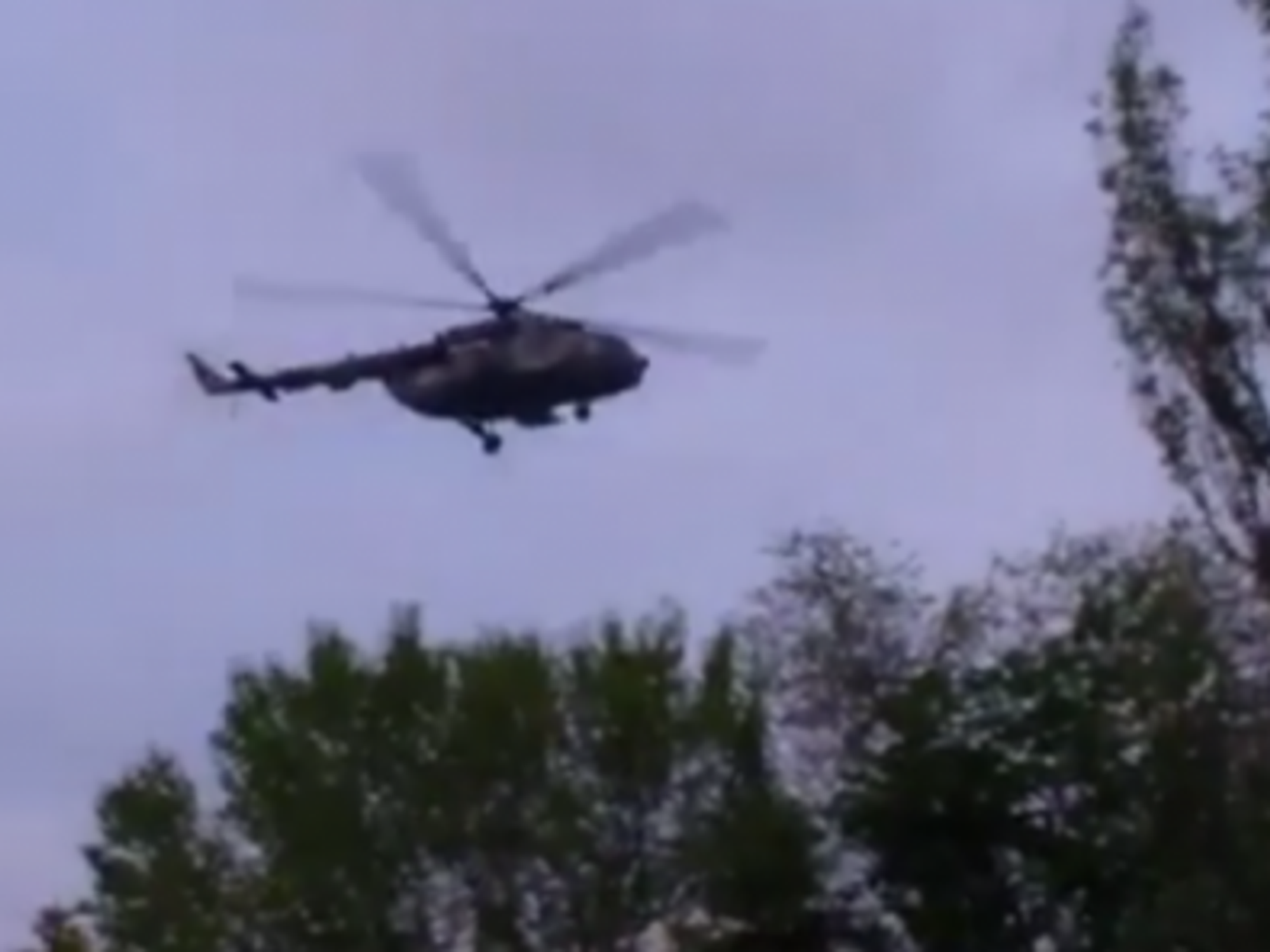 Ukrainian helicopter before being shot down