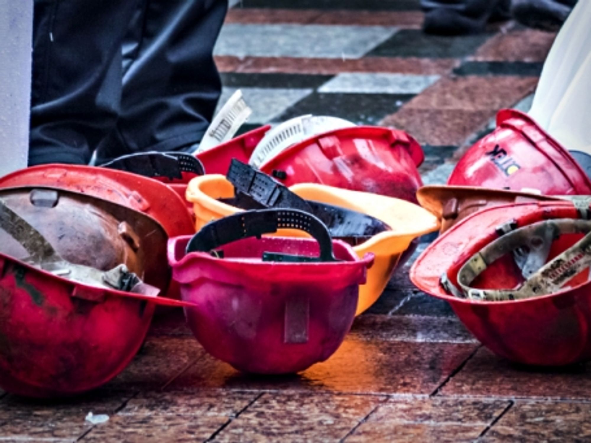 Ukrainian miners' helmets