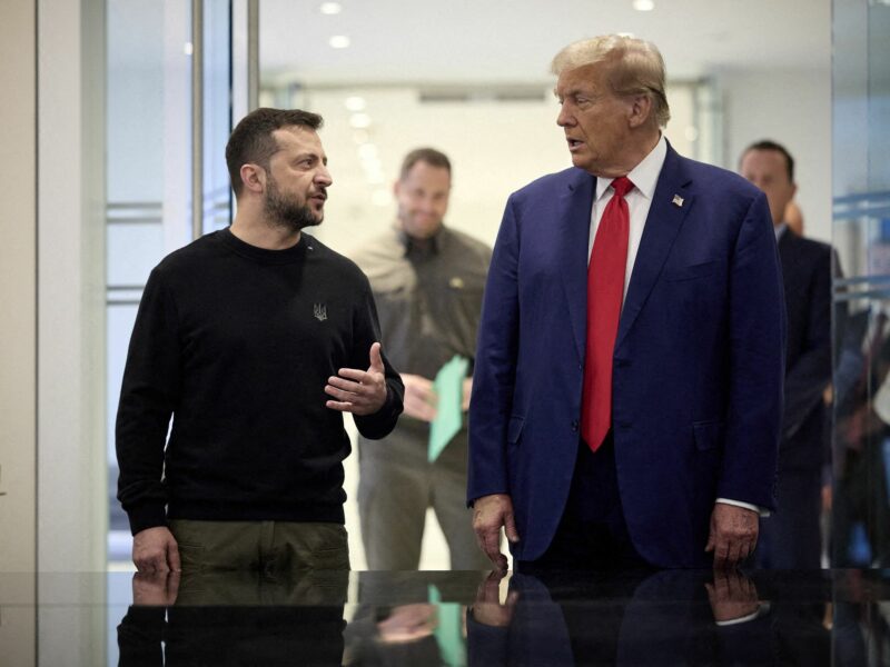 Ukrainian President Volodymyr Zelensky and U.S. President-elect Donald Trump meeting in New York City on Sept. 27.