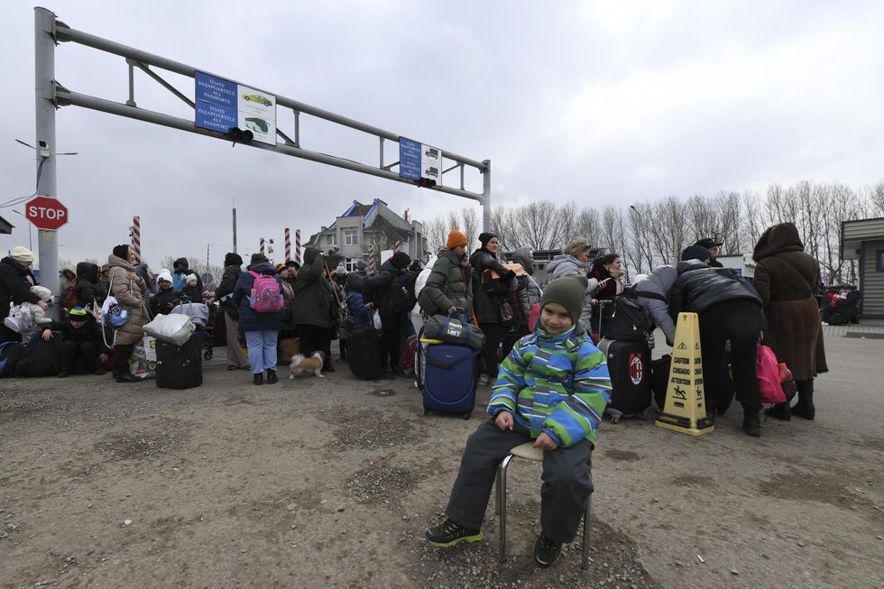 Ukrainian refugees crossing the southern border of Palanca in Moldova