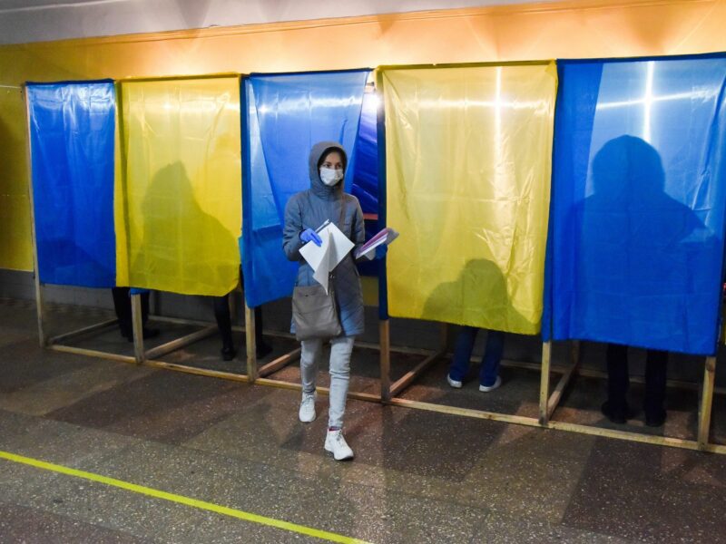Ukrainian voting booth