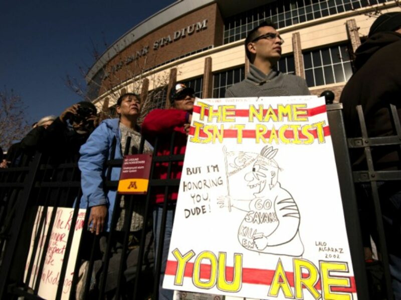 UM Students protest the name and mascot of the Washington Redskins