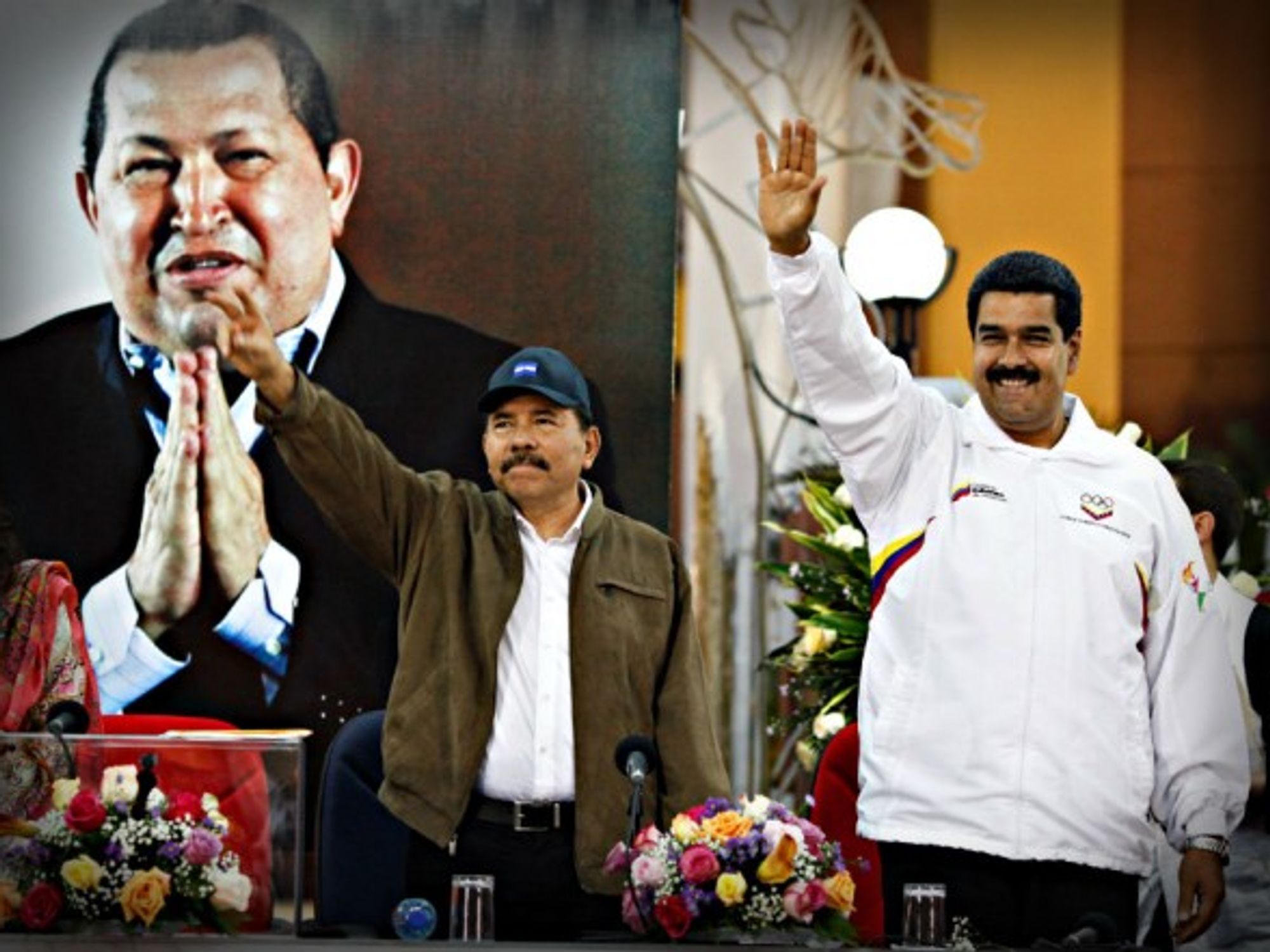 Under Chavez's shadow, Ortega and Maduro in a 2013 file photo