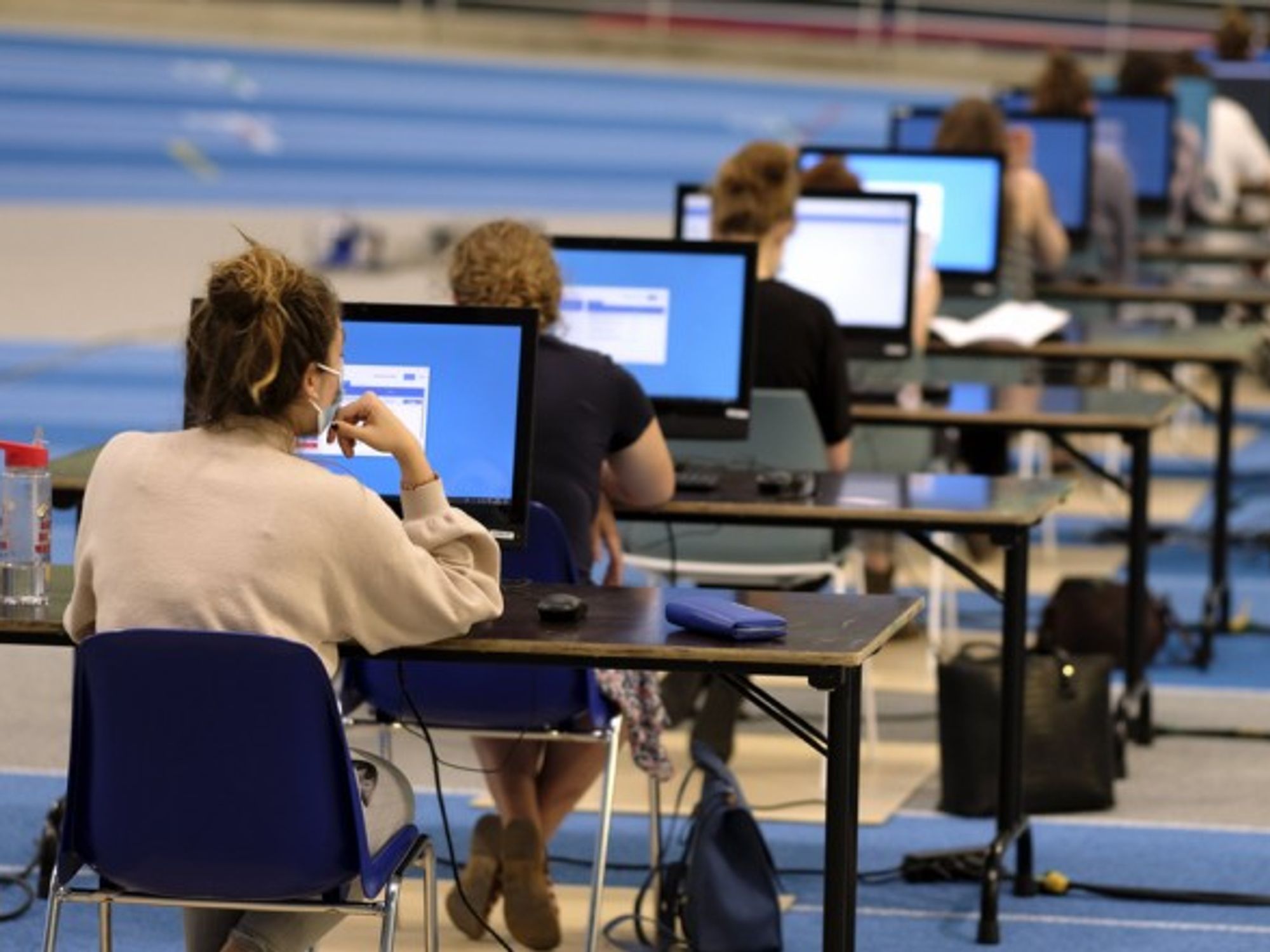 University students during an examination in Brussels