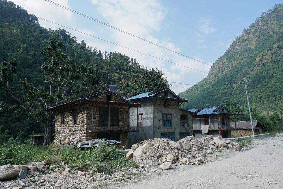 Unused electricity poles in Nalgad municipality of Jajarkot district are reminders of the unfinished Nalgad hydroelectric power project.