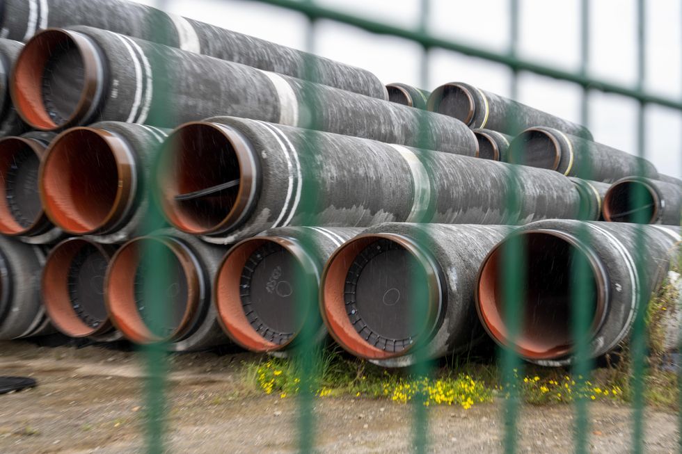 Unused pipes for the Nord Stream 2 Baltic gas pipeline stored In Germany