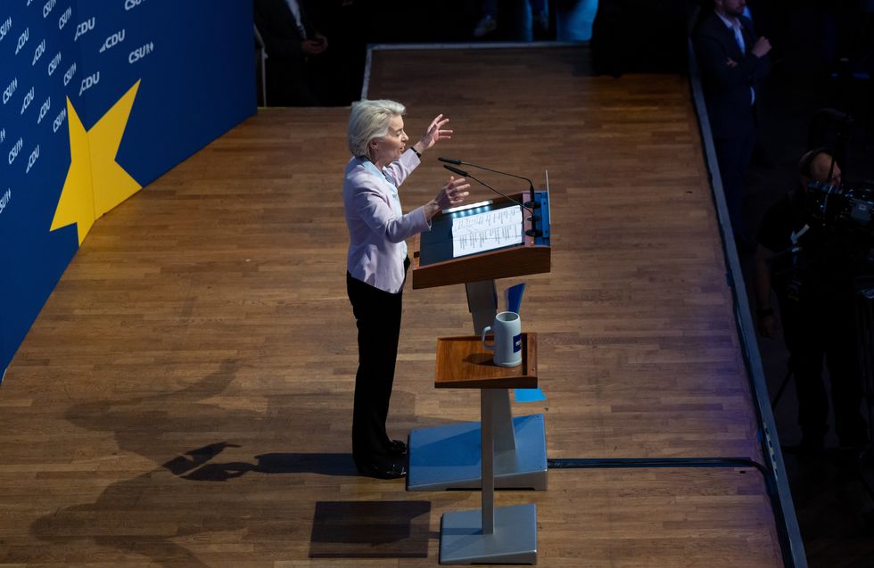 Ursula von der Leyen, ​President of the European Commission and EU and EPP lead candidate, takes part in the final rally.