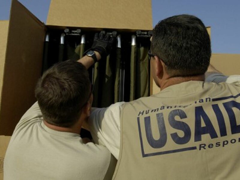 USAID workers providing humanitarian assistance during the Georgian-Russian conflict