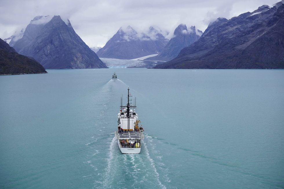 USCGC Campbell transiting south along the west coast of Greenland