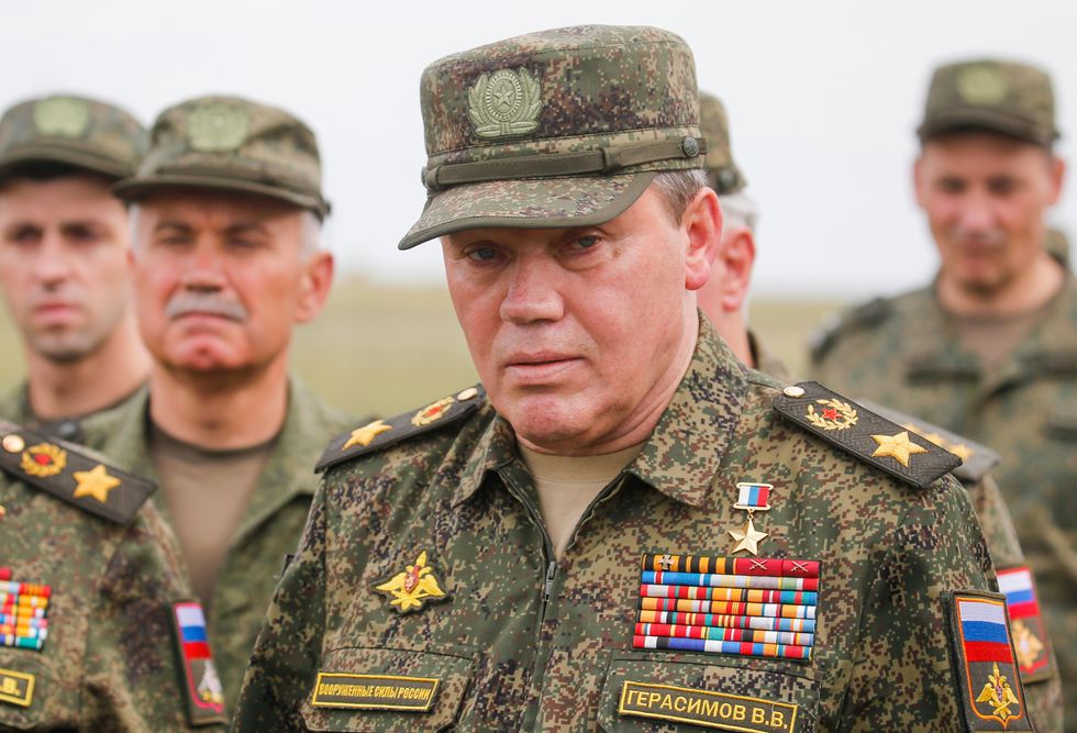 Valery Gerasimov attending troops training in the Rostov-on-Don Region