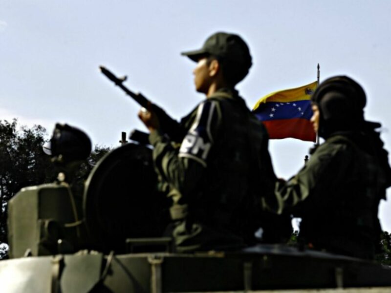 Venezuelan troops last month in Valencia Carabobo