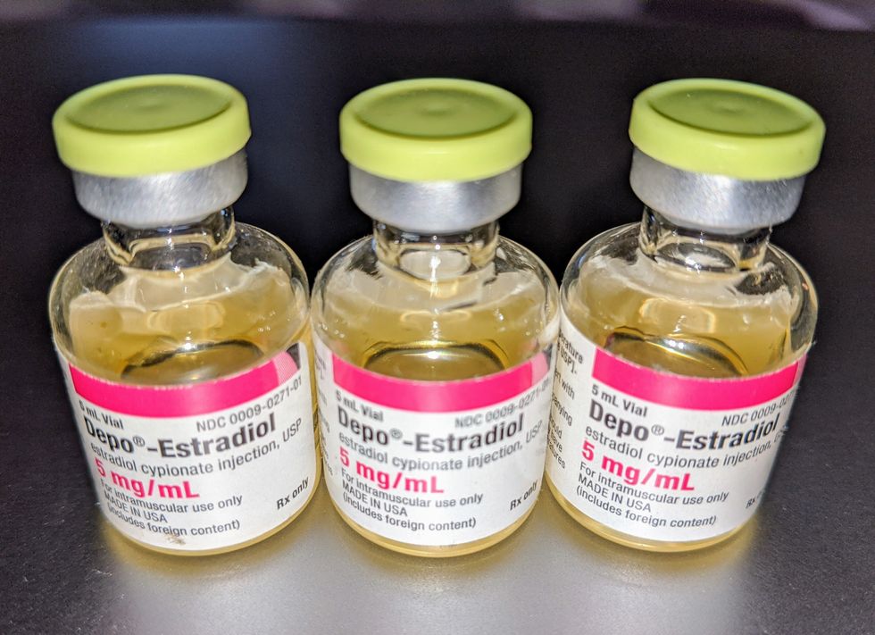 Vials of estradiol cypionate.