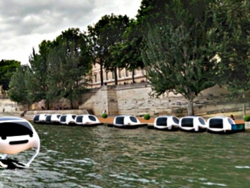 Virtual image of SeaBubbles on the Seine River