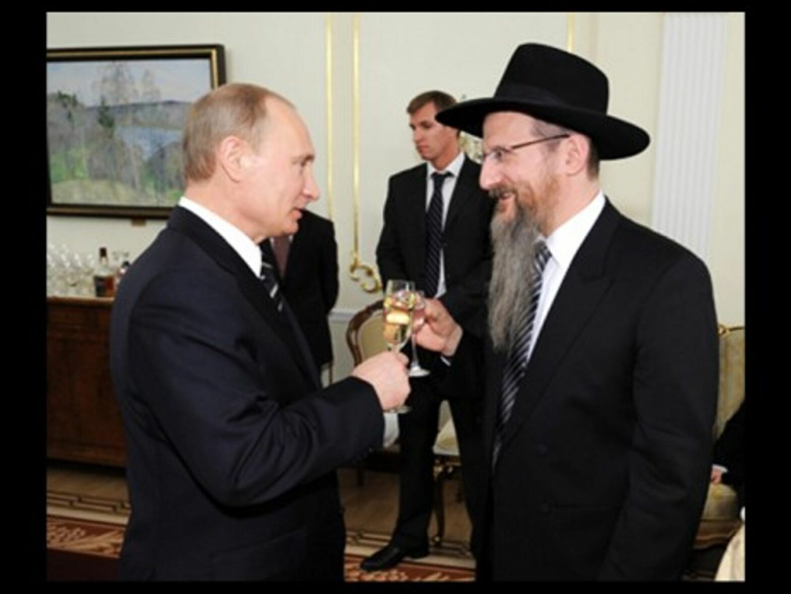Vladimir Putin and Berel Lazar in 2012