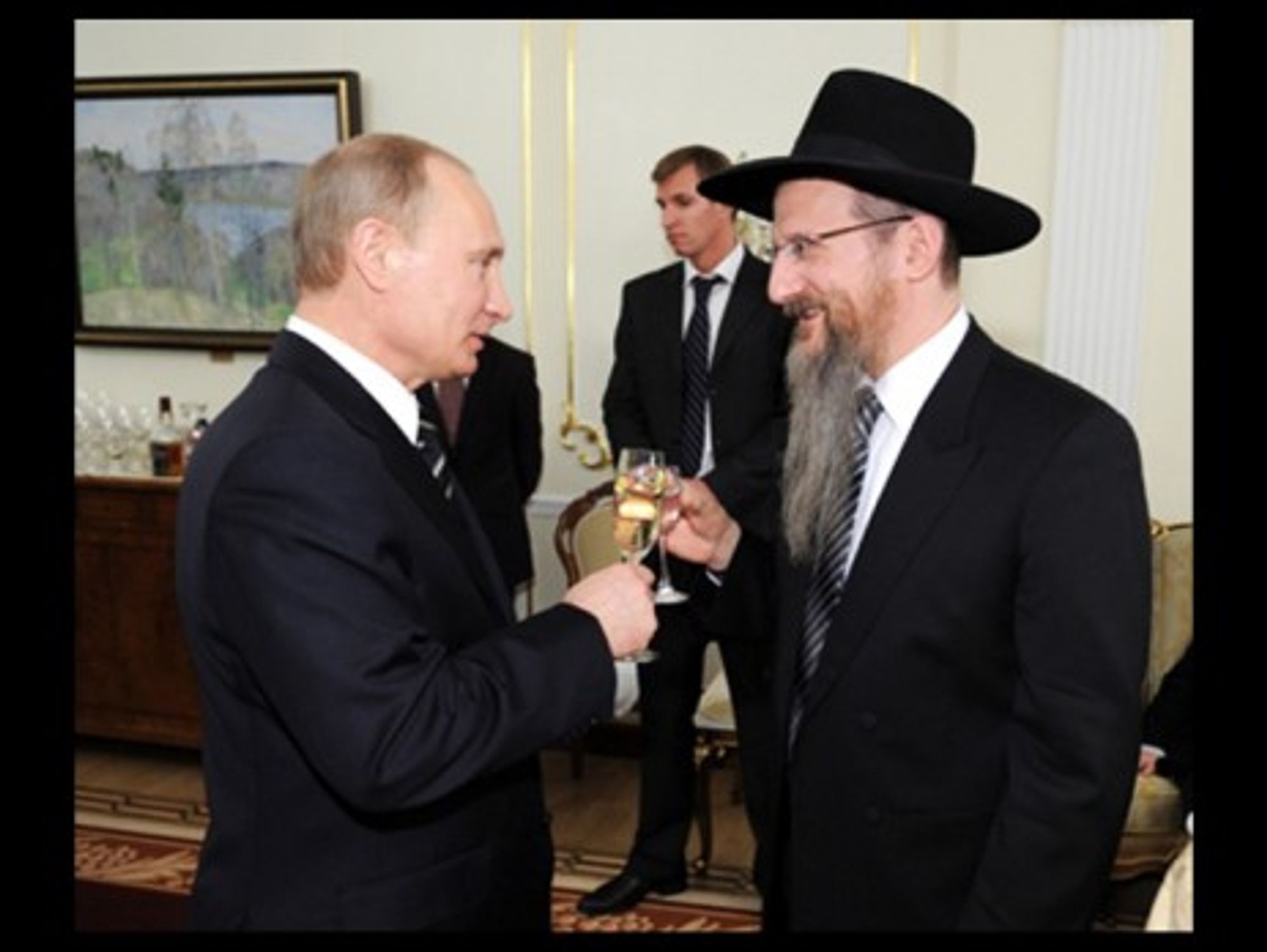 Vladimir Putin and Berel Lazar in 2012