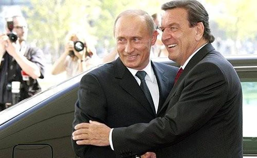 Vladimir Putin and Gerhard Schroeder
