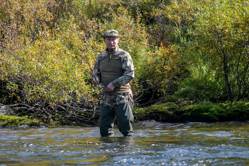 Vladimir Putin on a fishing trip in 2021