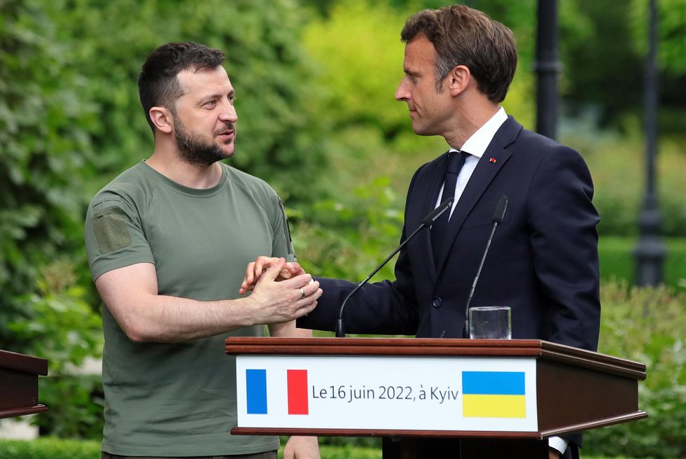 Volodymyr Zelensky and Emmanuel Macron in Kyiv
