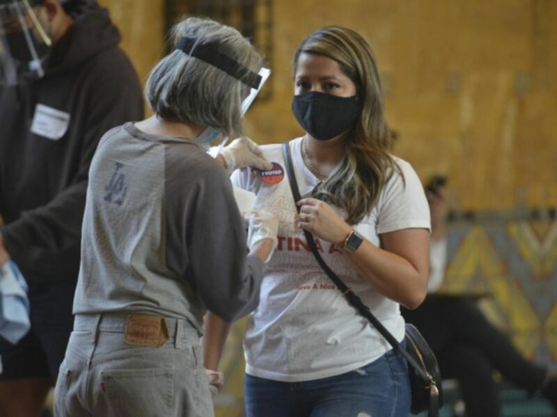 Voters casting their ballots in Los Angeles
