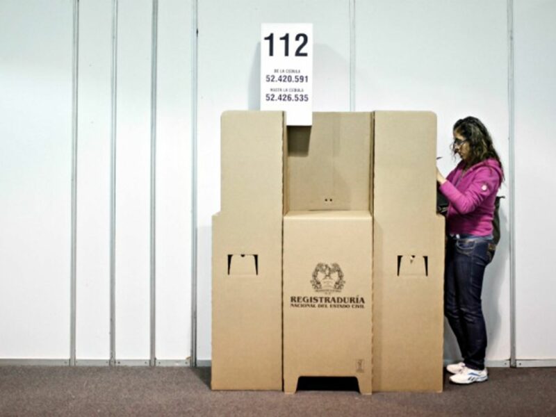 Voting in Bogota. Second round is scheduled for June 17.