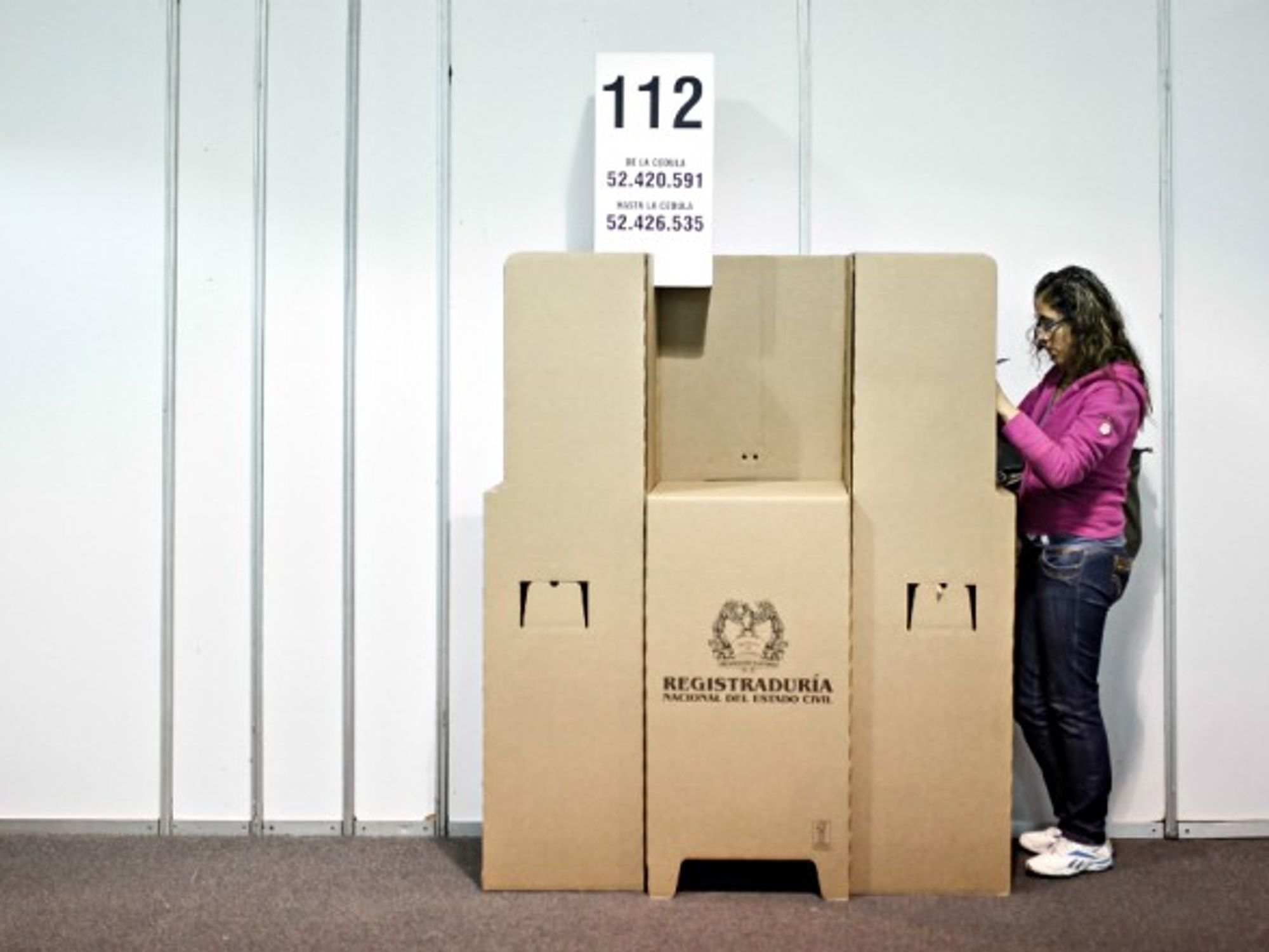 Voting in Bogota. Second round is scheduled for June 17.