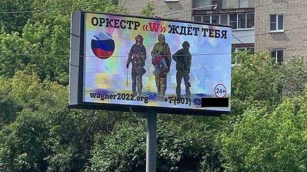 Wagner Group advertisement in Russia