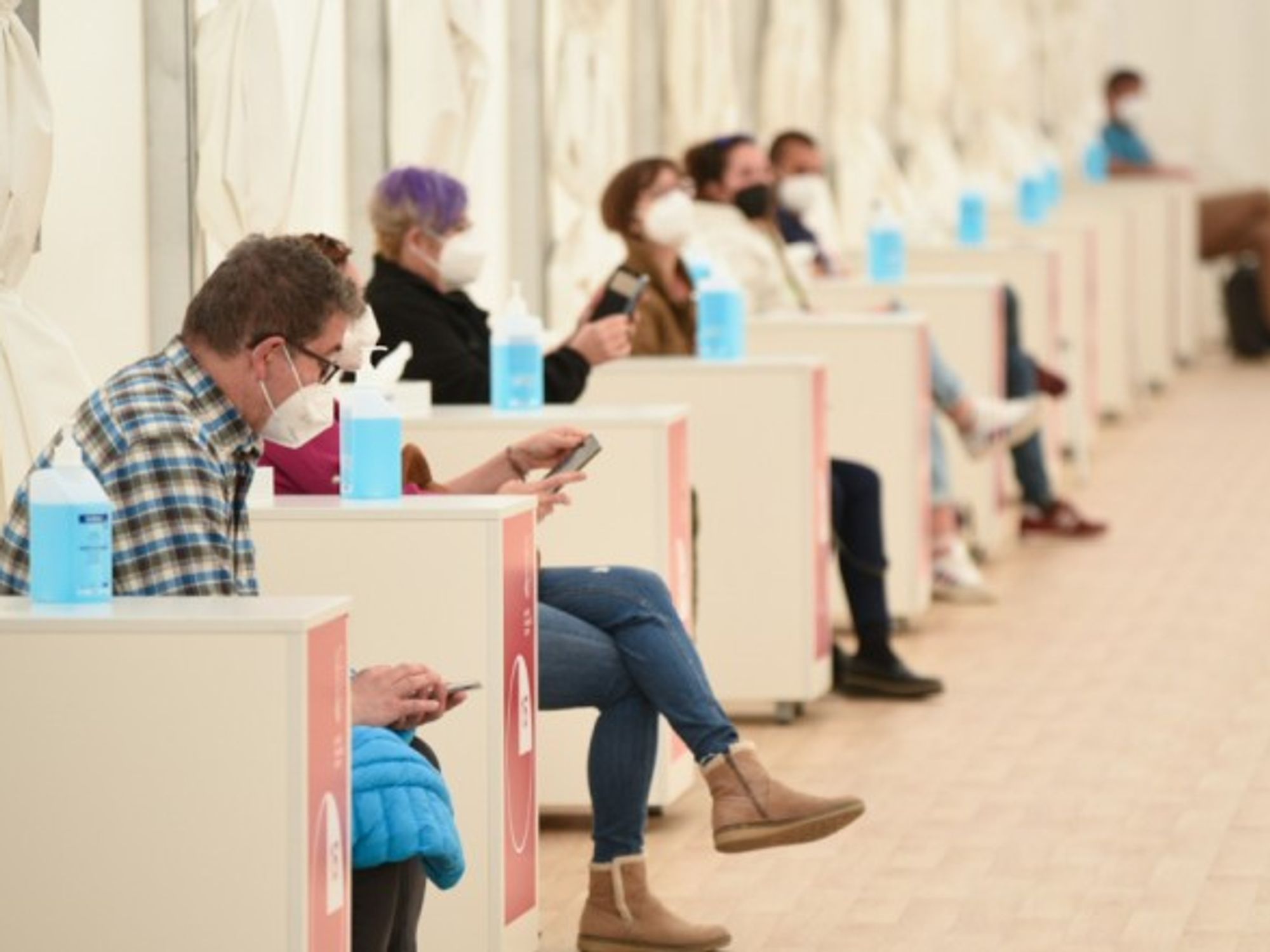 Waiting for the vaccine in Madrid, Spain