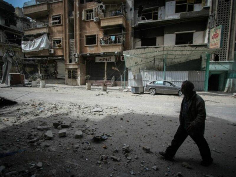 Walking in Douma, Syria