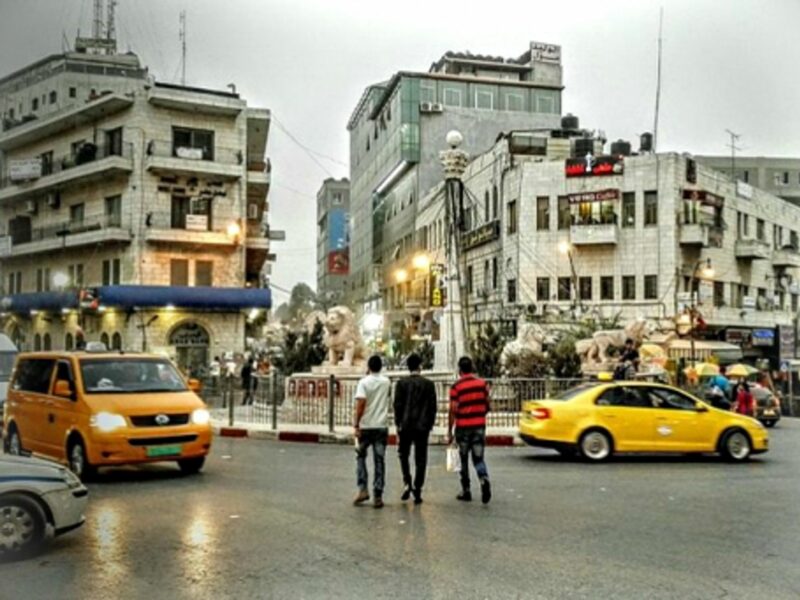Walking in Ramallah's al-Manara Square