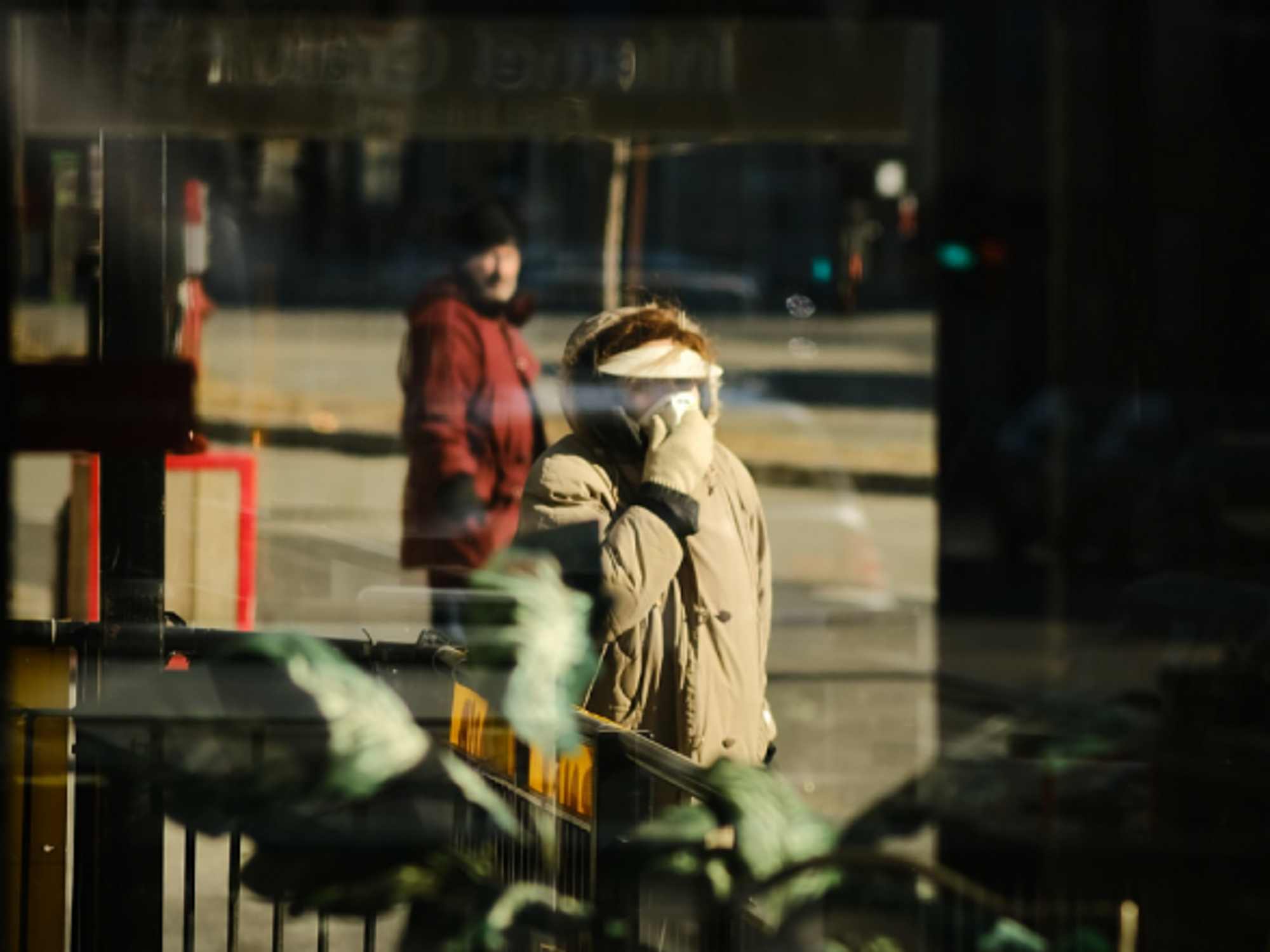 Walking with a face mask in Montreal, Canada