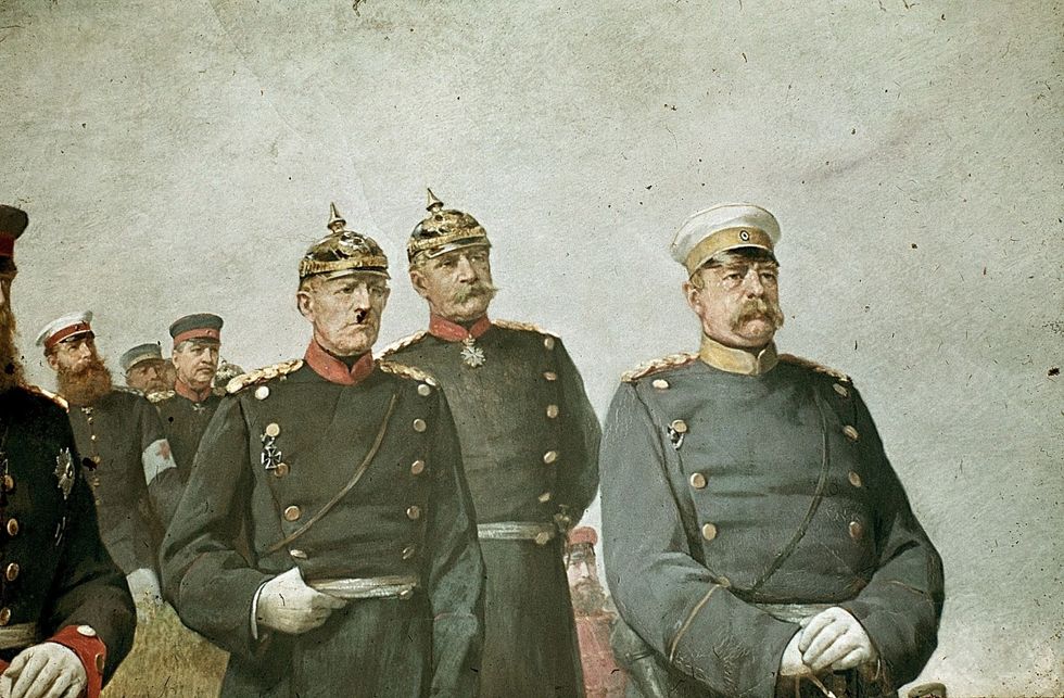 Wall painting by Carl Steffeck (1884) with Moltke, Albrecht von Roon, and Otto von Bismarck