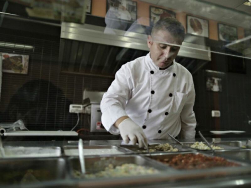 Wareef Kaseem Hamdeo at his Syriana restaurant in Gaza