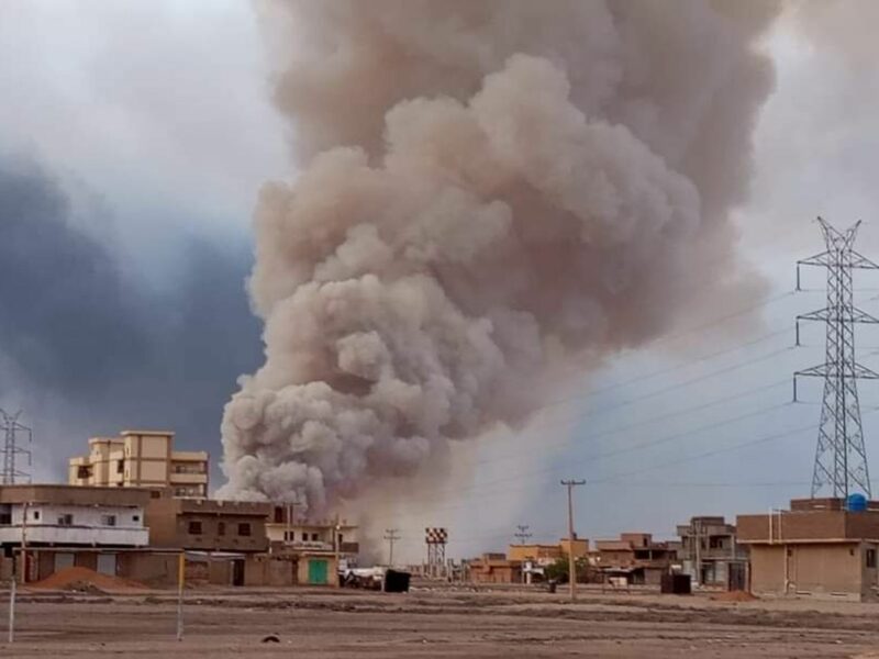 Warehouse on fire.