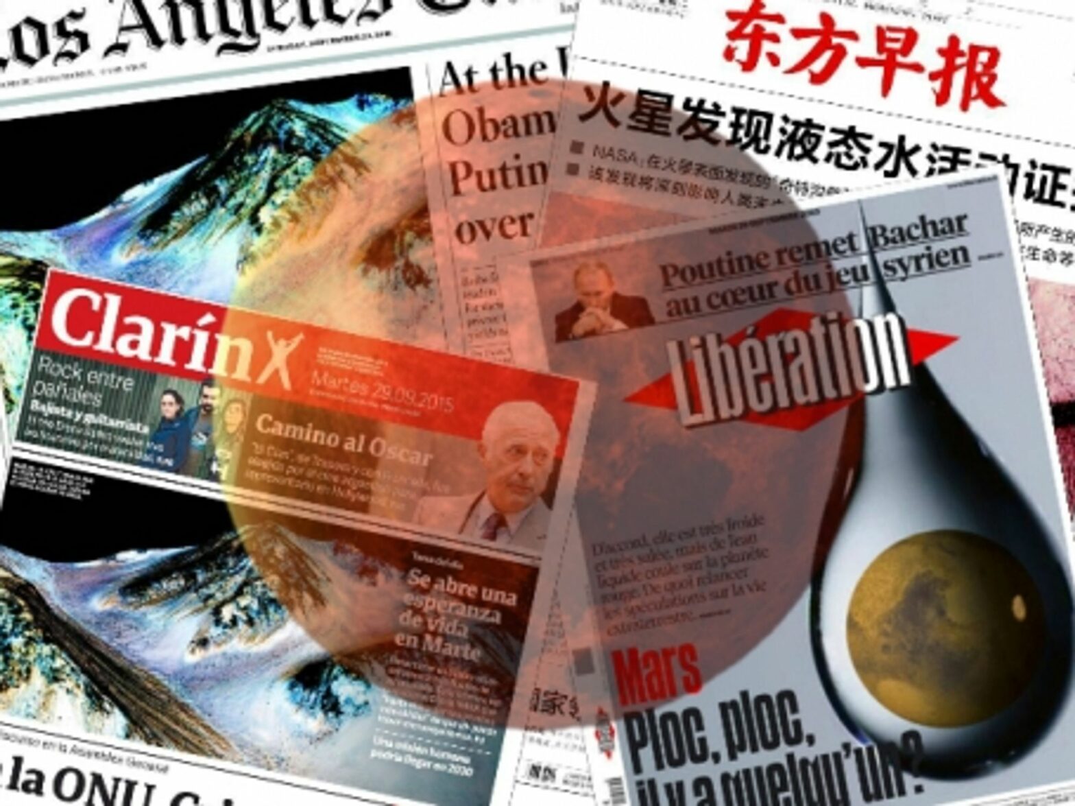 "Water On Mars" Front Pages From Planet Earth