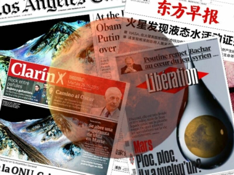 "Water On Mars" Front Pages From Planet Earth