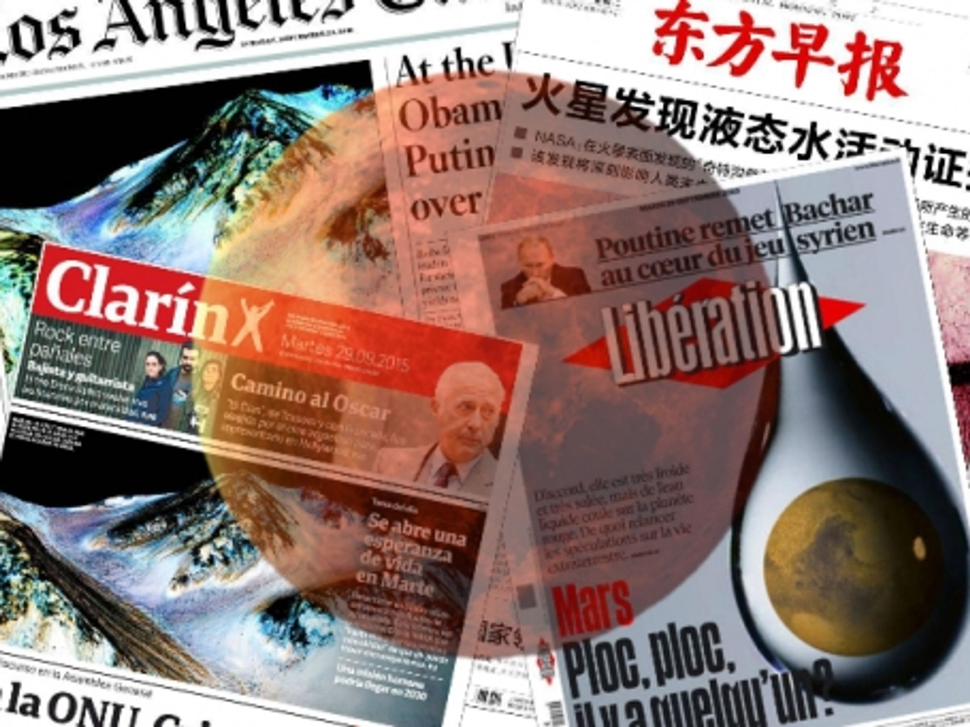 "Water On Mars" Front Pages From Planet Earth