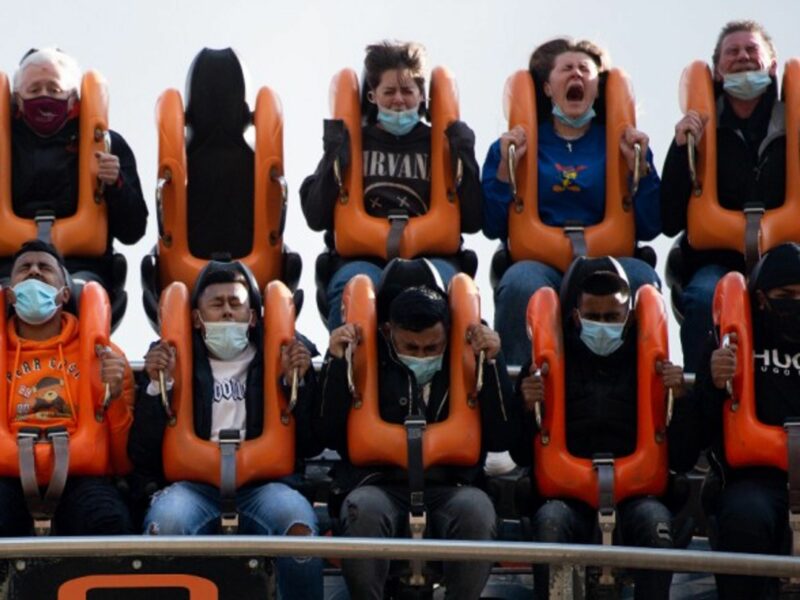 While many Britons opted for a haircut or a pint after the UK partially eased lockdown restrictions, these folk chose to visit the Alton Towers theme park in England.