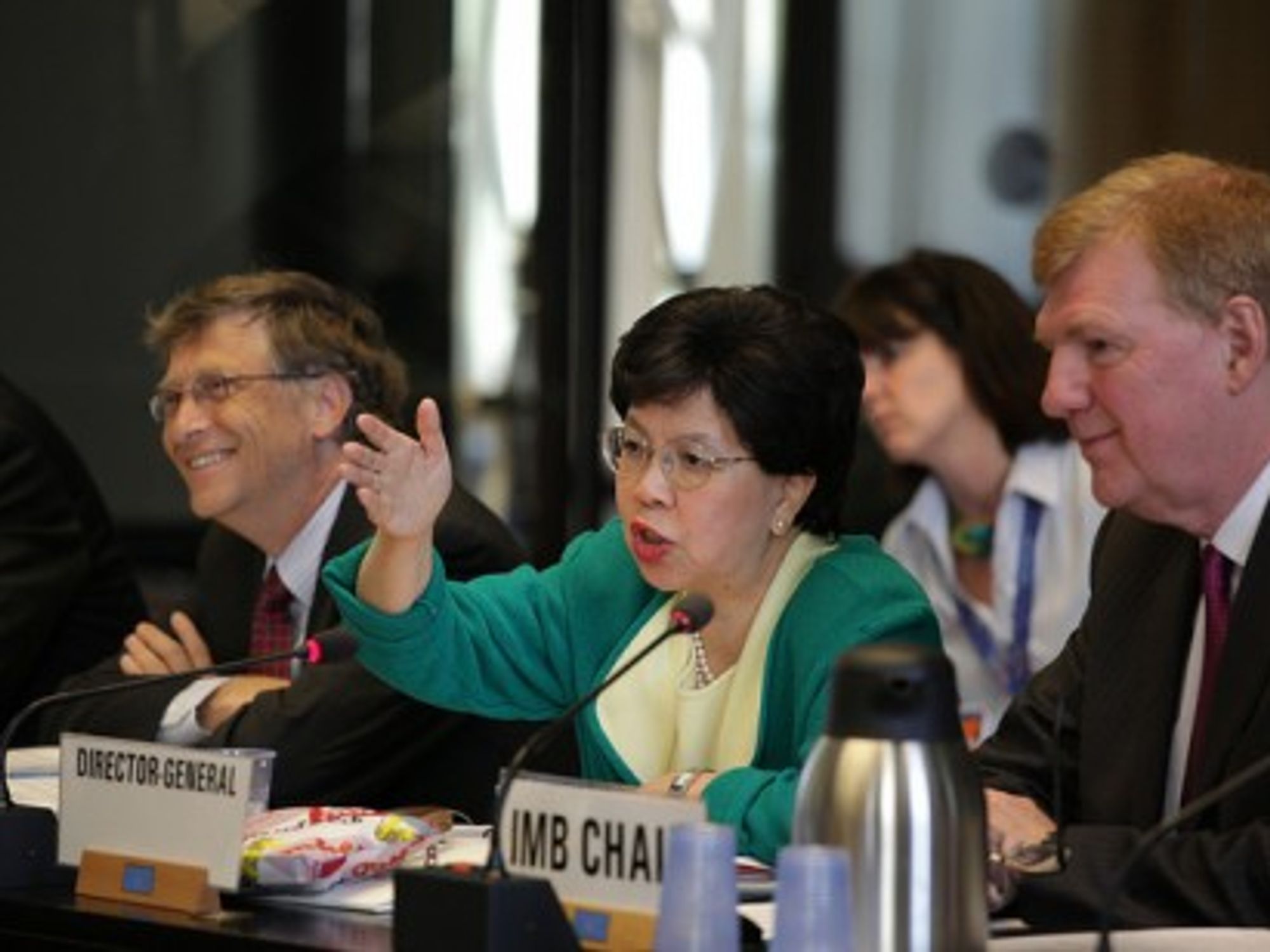 WHO Director General Margaret Chan and Bill Gates at the recent World Health Assembly