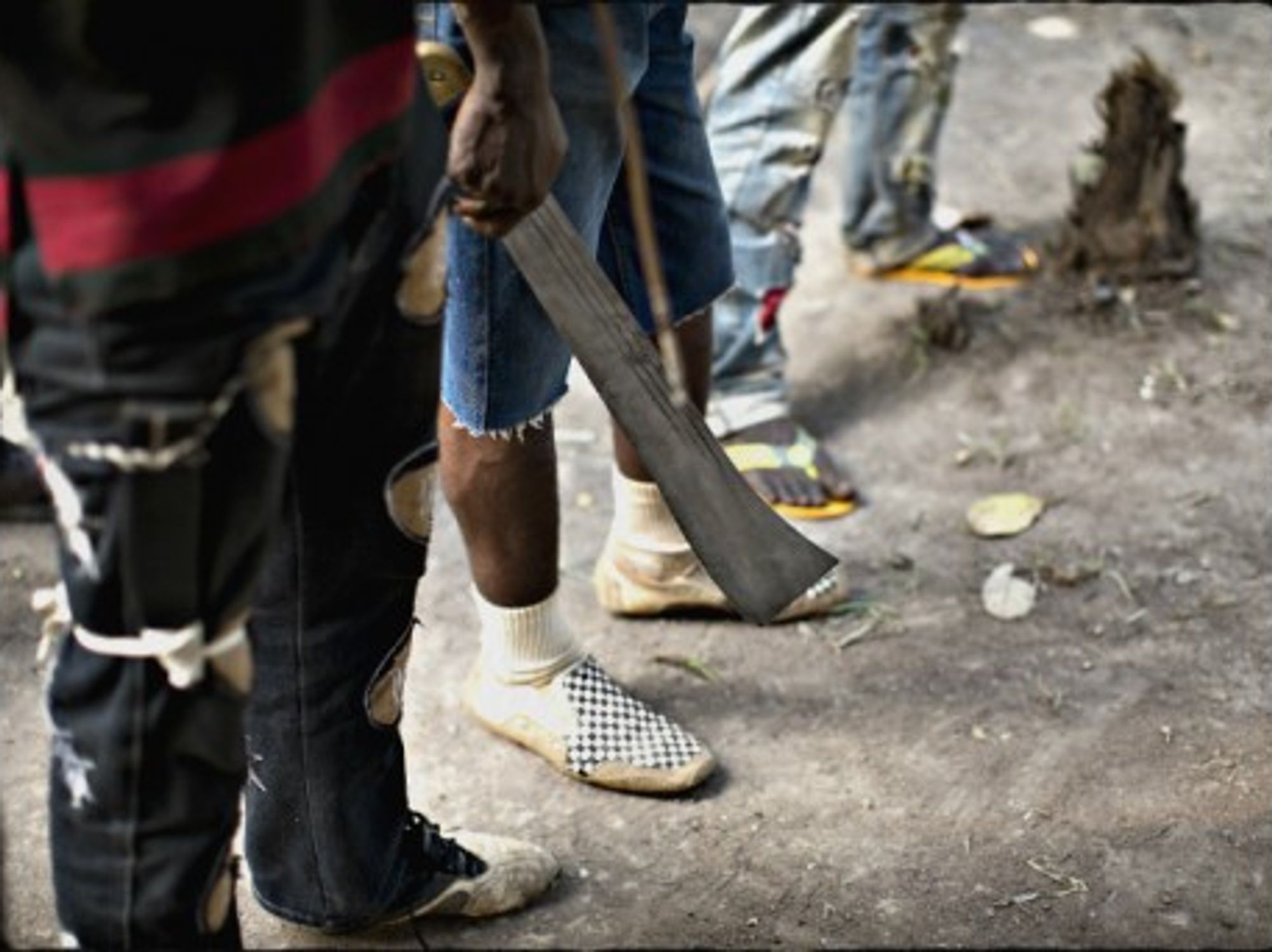 Wielding a machete in Bangui