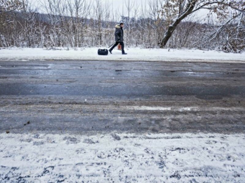 Winter in the Donbass region